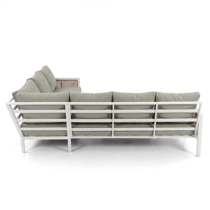 Back view of a modern sectional sofa on a white background
