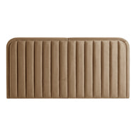 Maren King Fluted Velvet Headboard in Mocha Brown