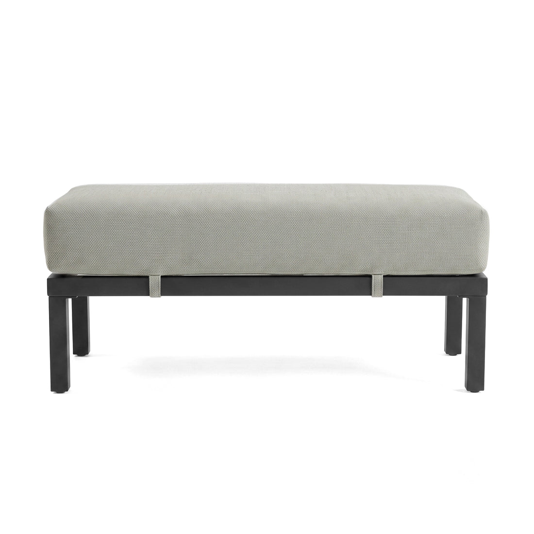 Modern upholstered bench on white background