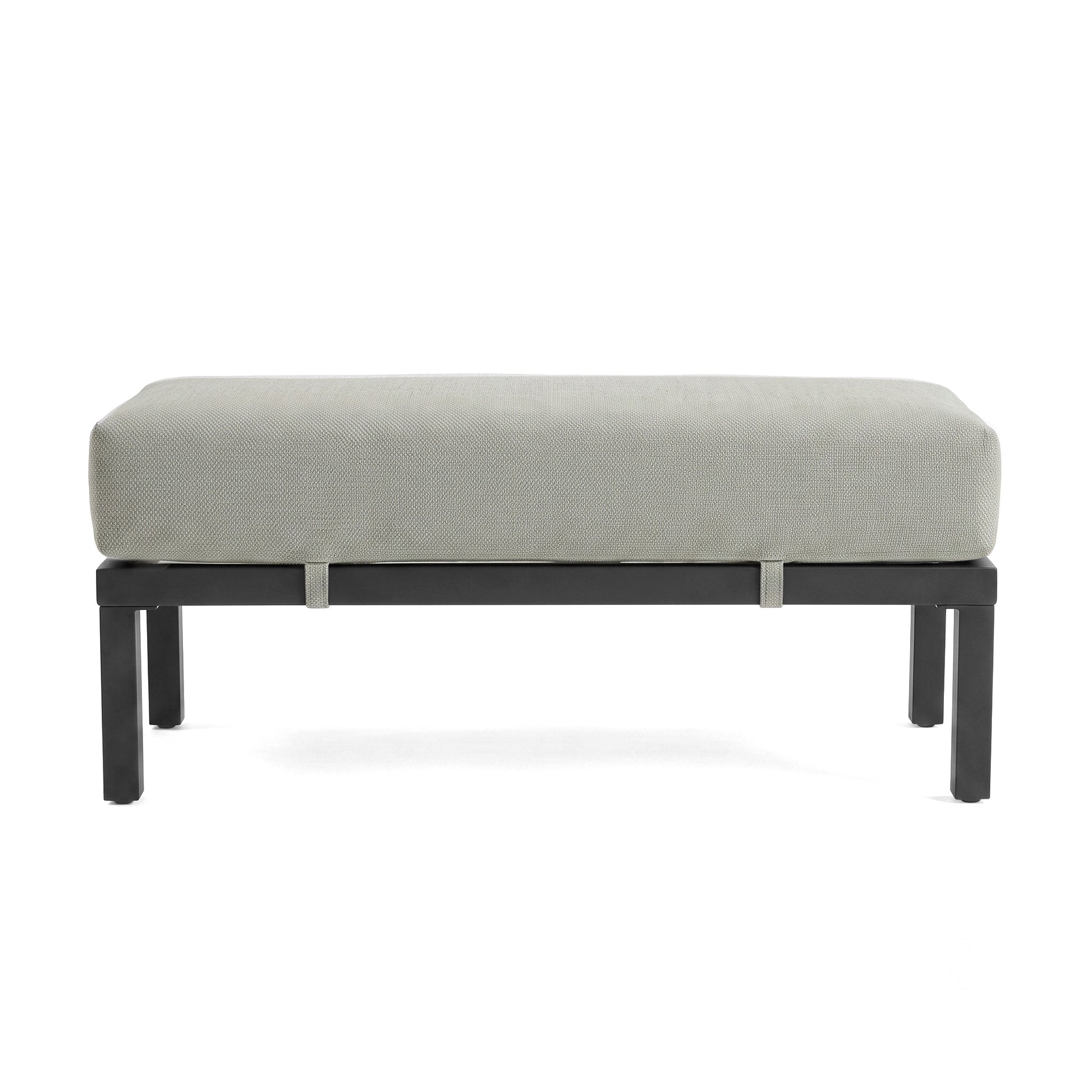 Modern upholstered bench on white background