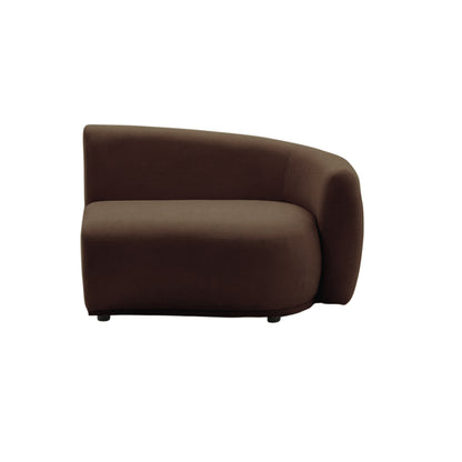 Single brown accent chair on white background