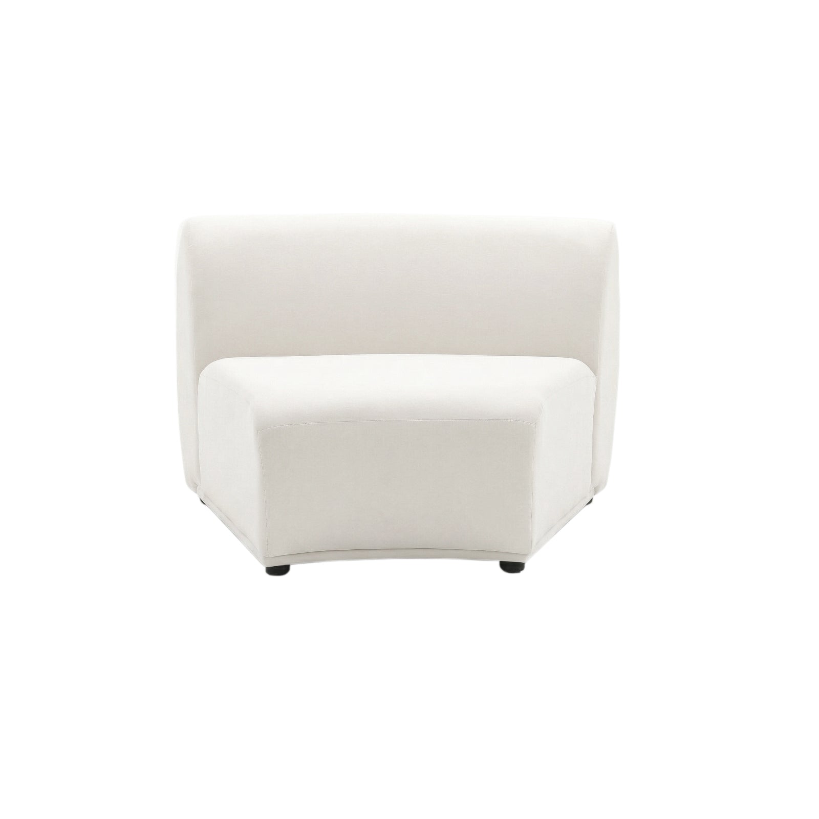 White armless corner chair on white background