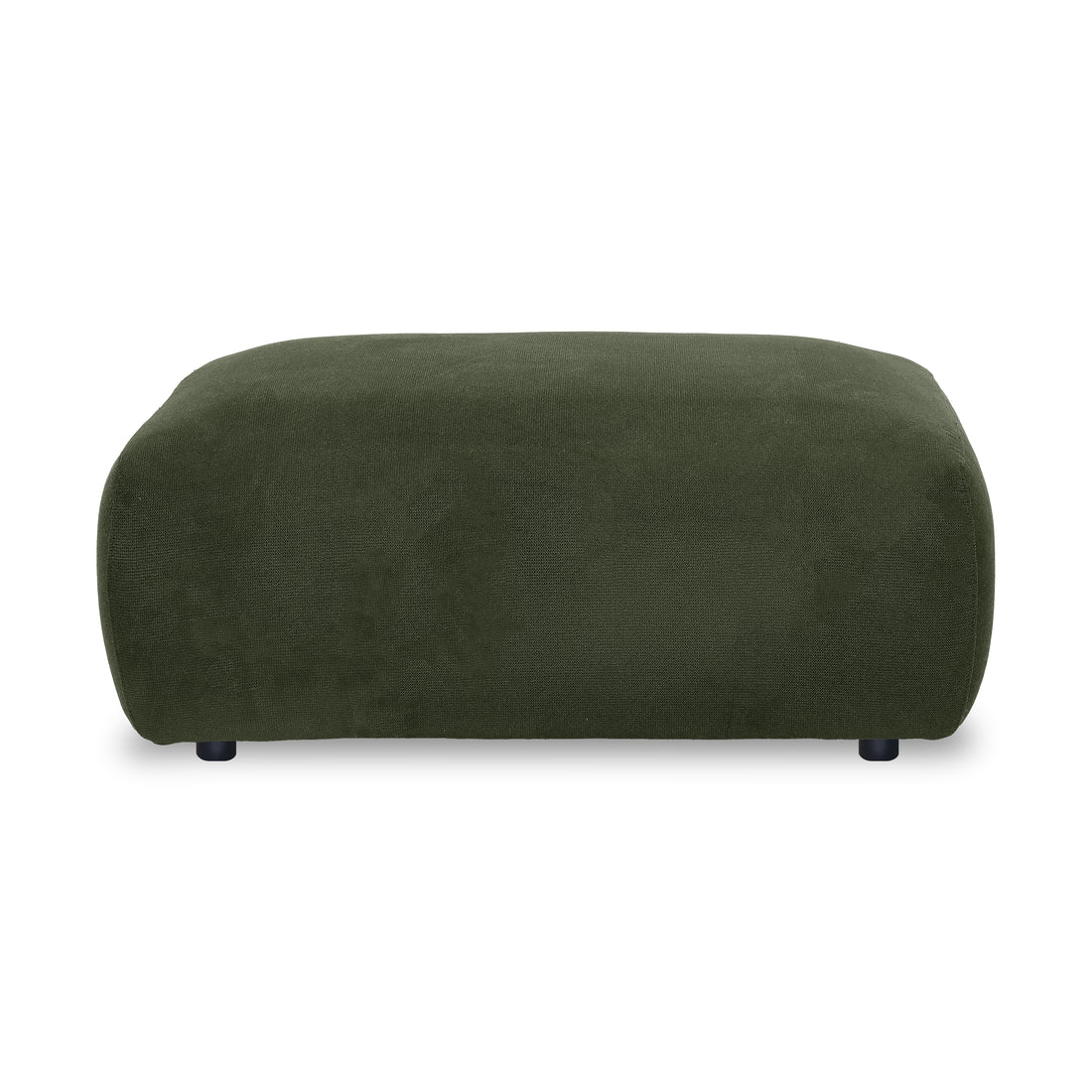 Dark green ottoman on white background