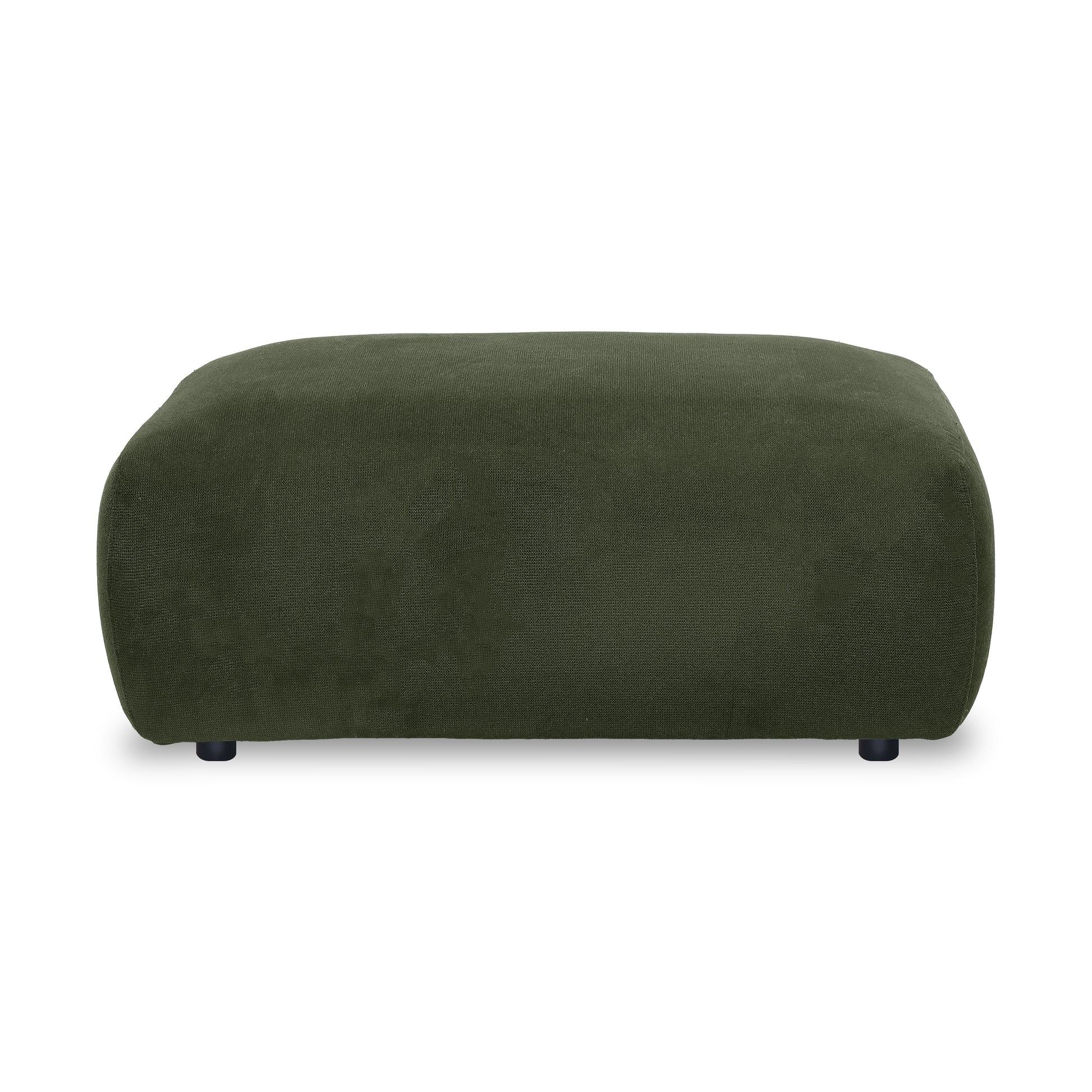 Dark green ottoman on white background