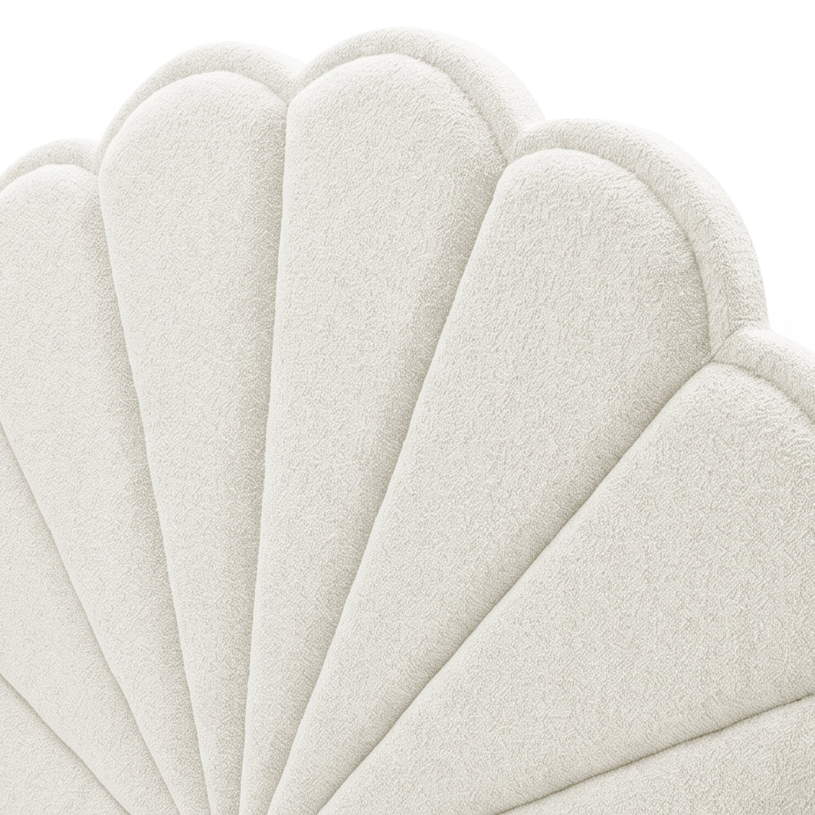 Close-up of scalloped upholstered texture on white background