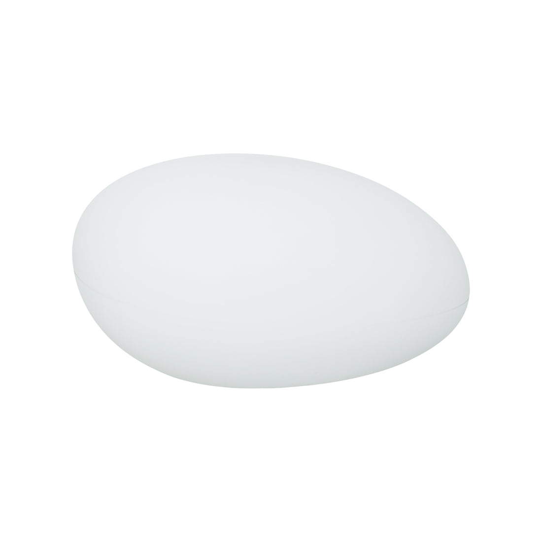 Solar Outdoor LED Rock Light Waterproof Garden Lamp, a smooth, featureless white oval resembling a natural stone, centered against a white background, designed for effortless garden illumination and ambience.