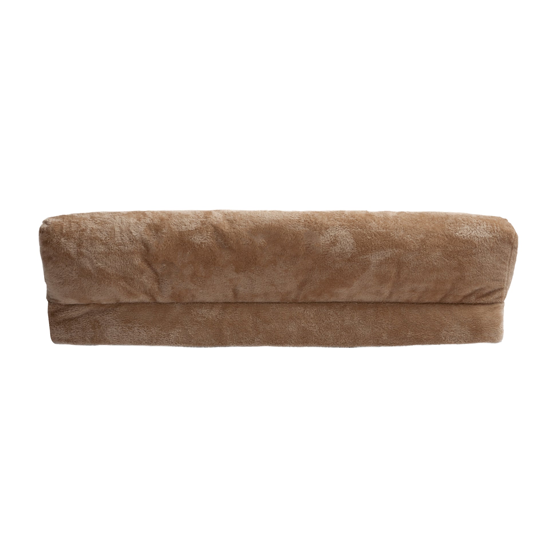 Rectangular plush cushion on white background