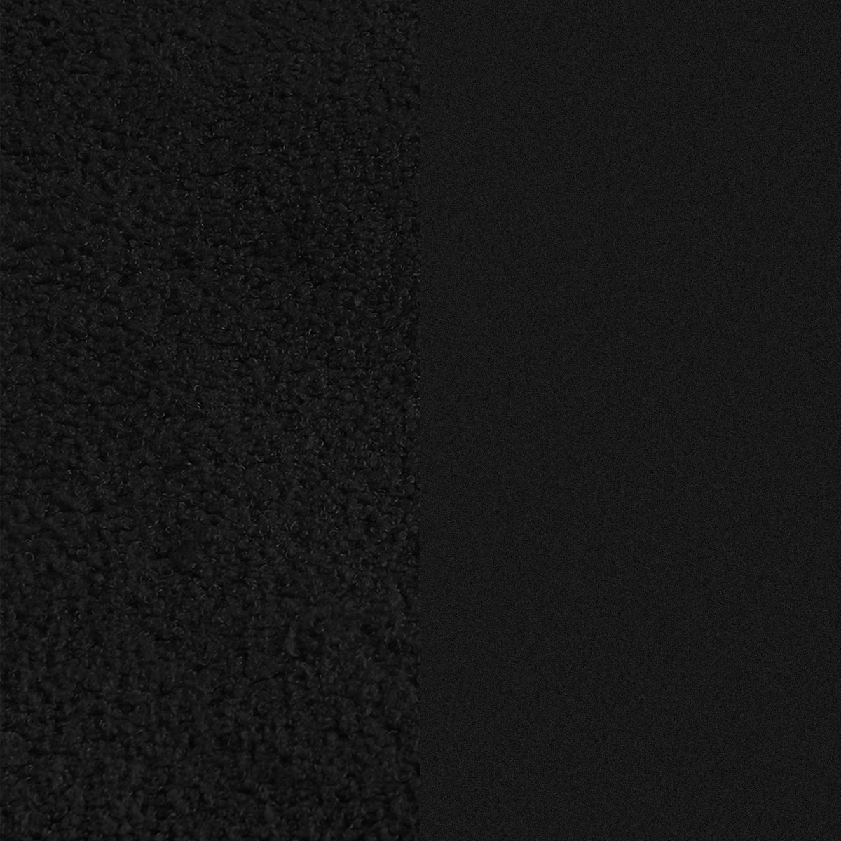 Close-up of black textured and smooth material surfaces