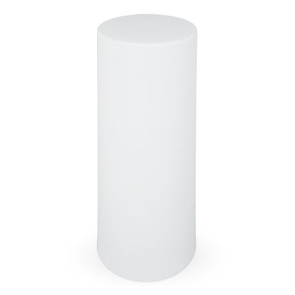 16 Colour Outdoor LED Bollard Light in Multicolour, a sleek white cylinder design, ideal for pathways and decks, offering vibrant, cordless lighting with easy controls and weather-ready features.