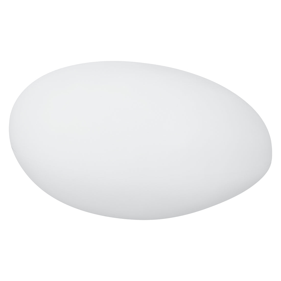 Solar Charging Outdoor LED Rock Light Waterproof Stone Lamp, resembling a smooth, white oval pebble, appears floating on a white background, highlighting its seamless garden integration and ambient lighting capabilities.