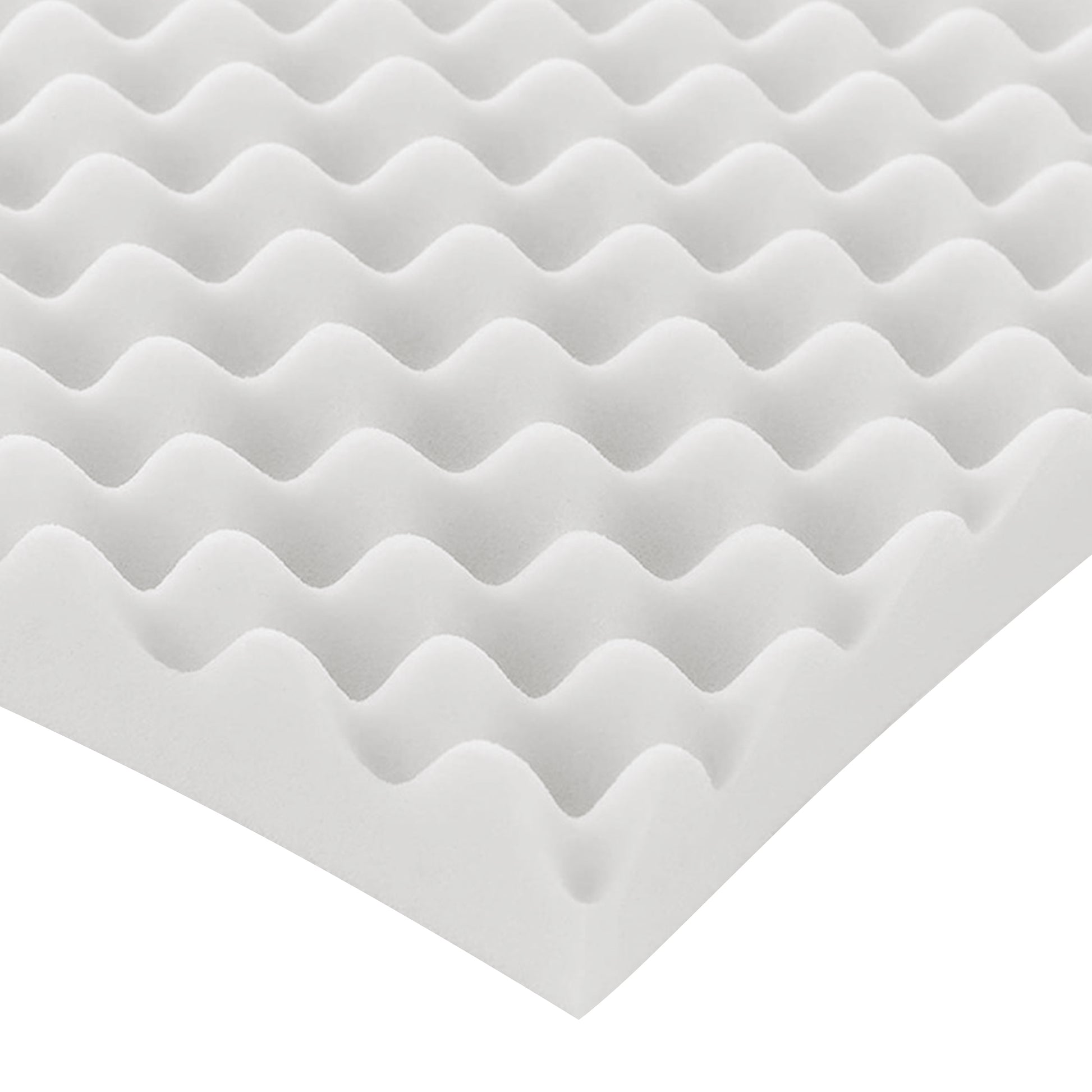 White egg crate-style foam pad against white background