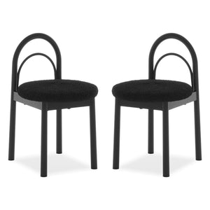 Sasha Arched Boucle Dining Chair in Black