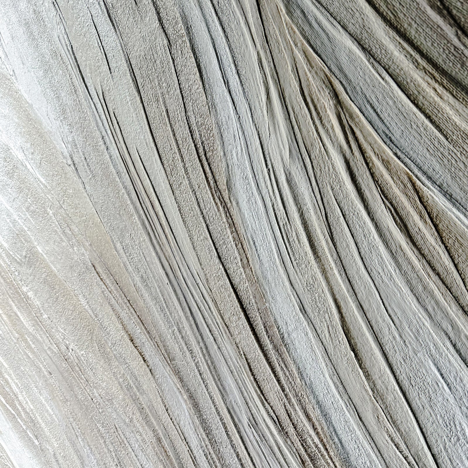 Anya Canvas Wall Art 105 x 105cm in White features a close-up of the weathered wood texture with natural grain, framed in minimalist white, enhancing any room with depth and warmth.