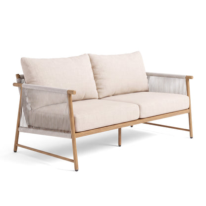 Contemporary two-seater sofa on white background