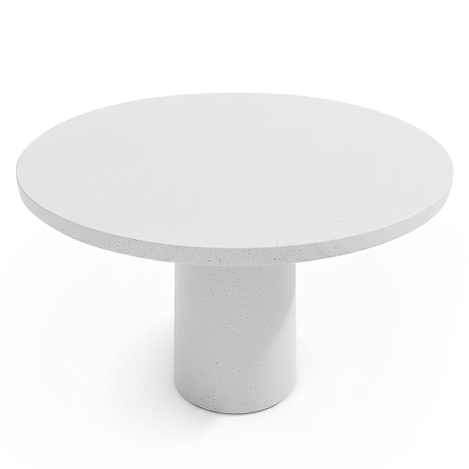 Modern round table on white background