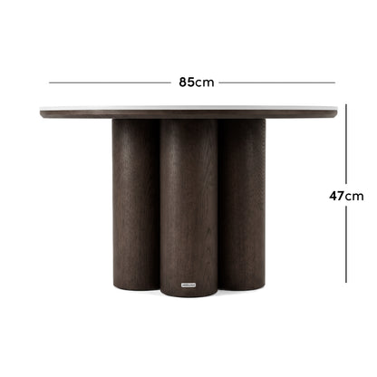 Verena Round Porcelain Coffee Table Set with Walnut Base