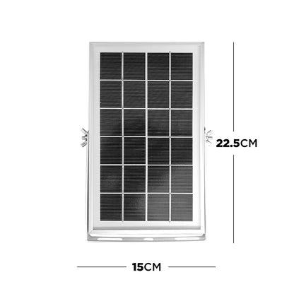 Solar Panel Charger for LED Garden & Pathway Lights, featuring a compact photovoltaic panel in a metal frame with adjustable brackets, designed to power outdoor lights using solar energy efficiently.