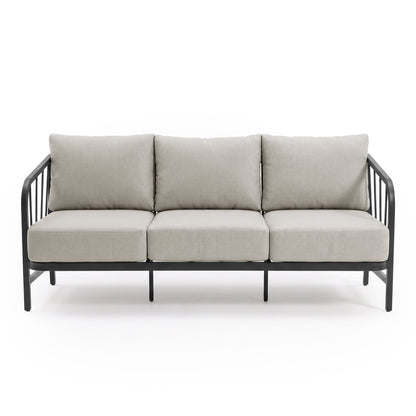 Modern three-seat sofa on a white background