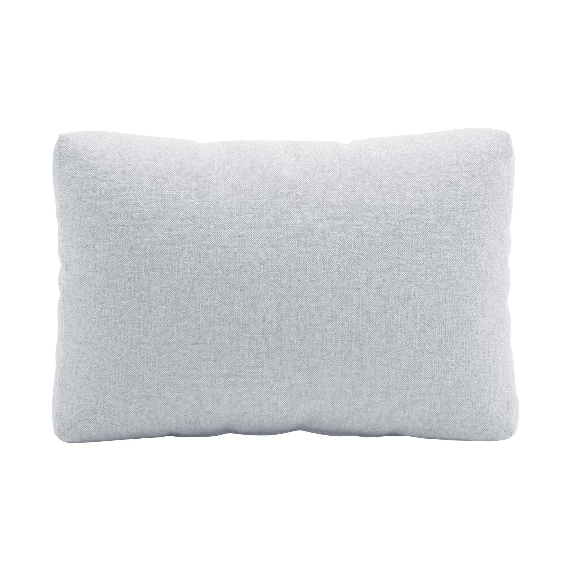 Light grey rectangular pillow on a white background
