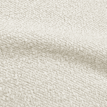 Close-up of cream bouclé fabric texture
