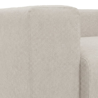 Close-up of sofa armrest and fabric texture on white background