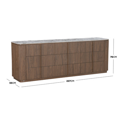 Sideboard on white background with dimensions labeled
