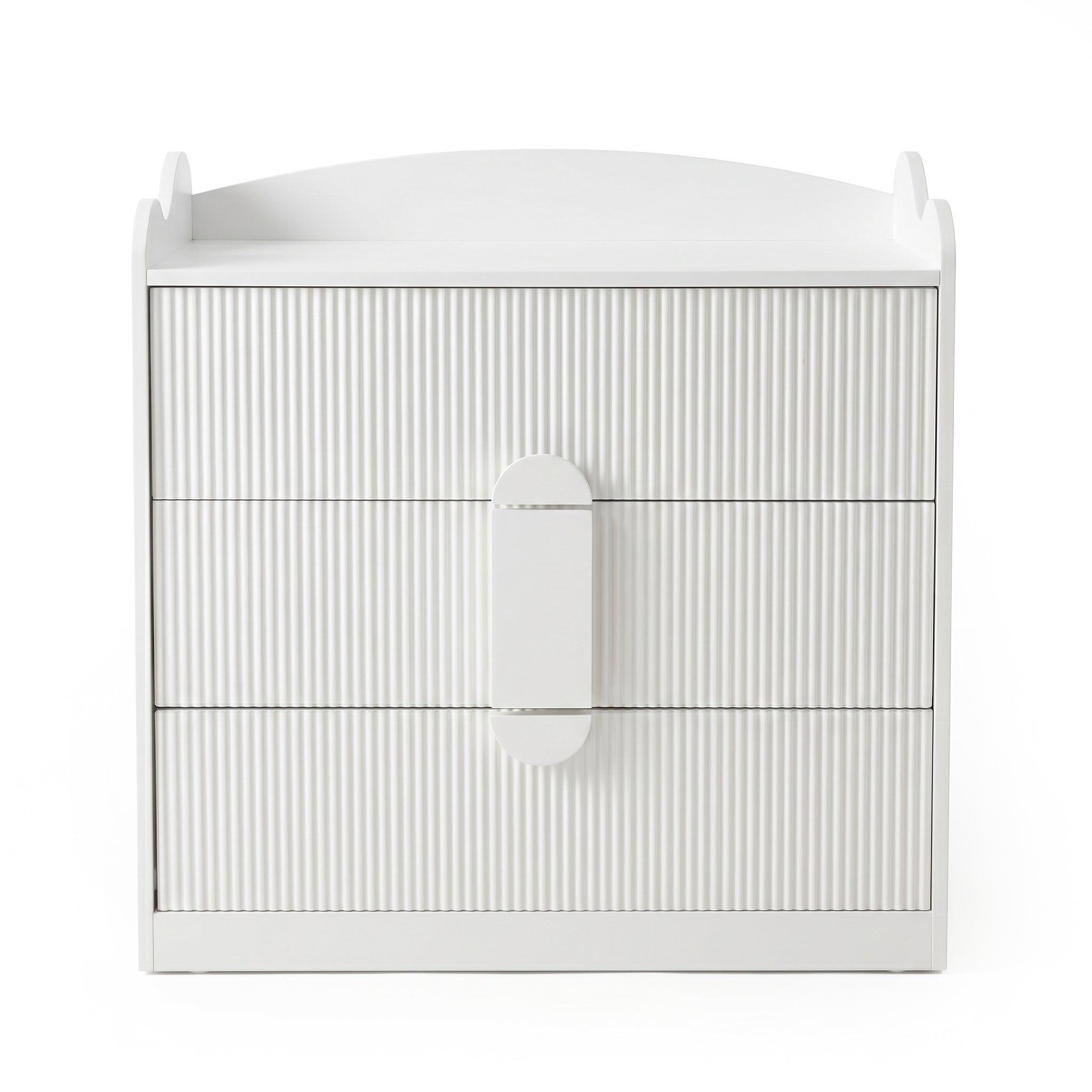 Caden Fluted Chest of Drawers in White