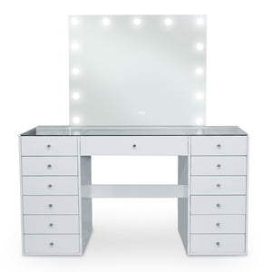 Arielle Makeup Vanity with Hollywood LED Lights in White
