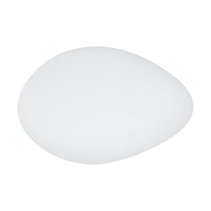 Smooth, pebble-shaped Solar Charging Outdoor LED Rock Light designed to resemble a natural stone, blending seamlessly into gardens and paths for discreet, cordless illumination.