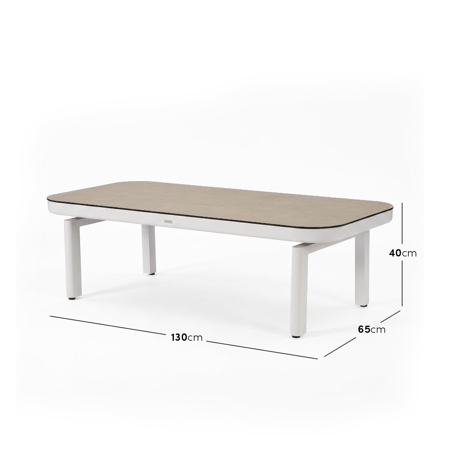 Rectangular table on a white background with dimensions shown.