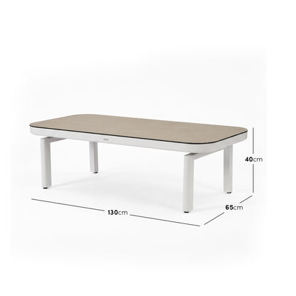 Rectangular table on a white background with dimensions shown.