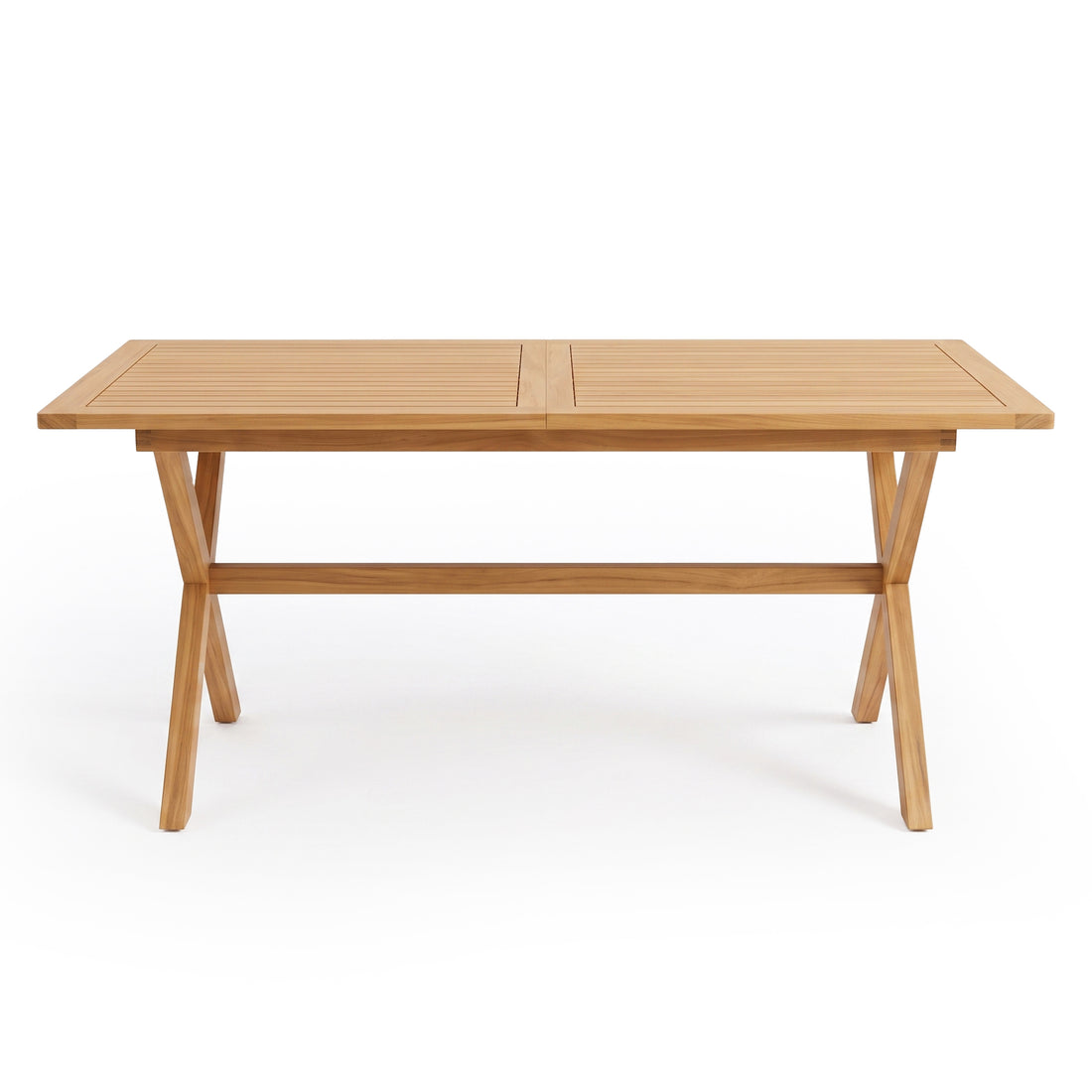 Rectangular wooden table on a white background
