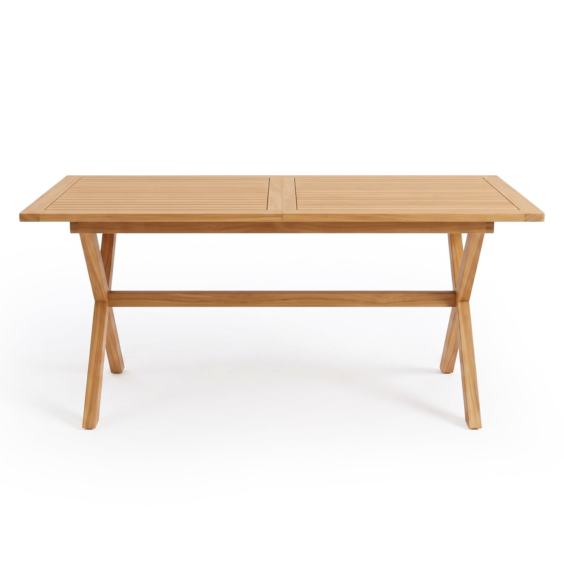 Rectangular wooden table on a white background