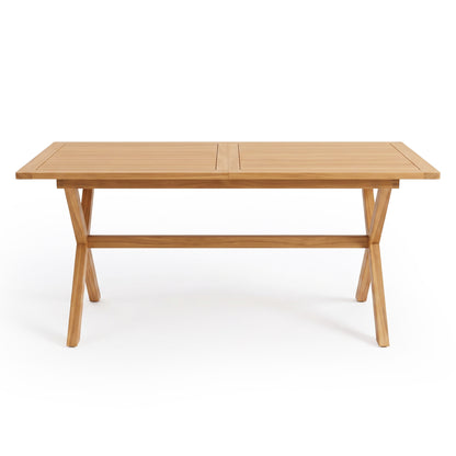 Rectangular wooden table on a white background