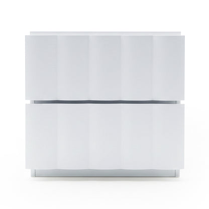 Modern white nightstand on white background