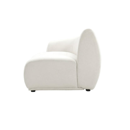 Side view of white sofa on white background