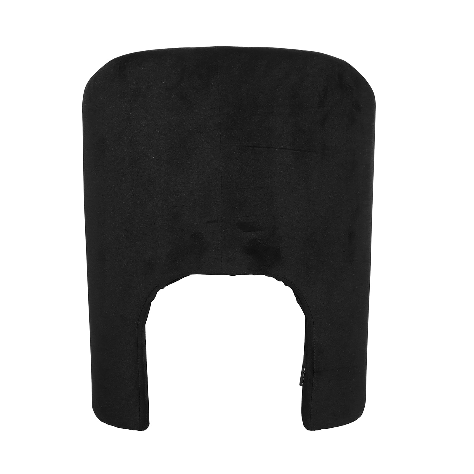 Liora Velvet Curved Accent Armchair features a sculptural design with a plush velvet finish, high backrest, and wraparound arms, offering a stylish, comfortable seating solution with solid wood support.