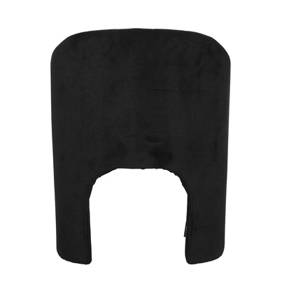 Liora Velvet Curved Accent Armchair features a sculptural design with a plush velvet finish, high backrest, and wraparound arms, offering a stylish, comfortable seating solution with solid wood support.