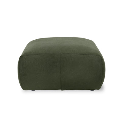 Square green pouf on white background