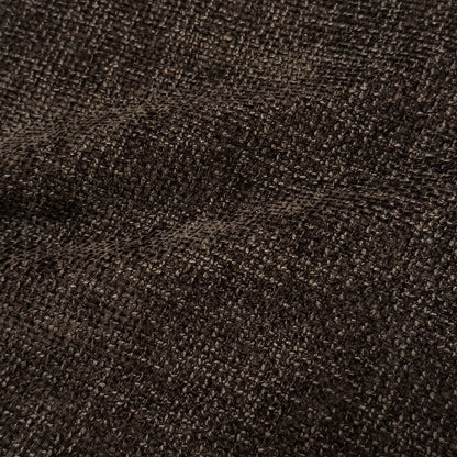 Close-up of cocoa brown woven upholstery fabric texture.