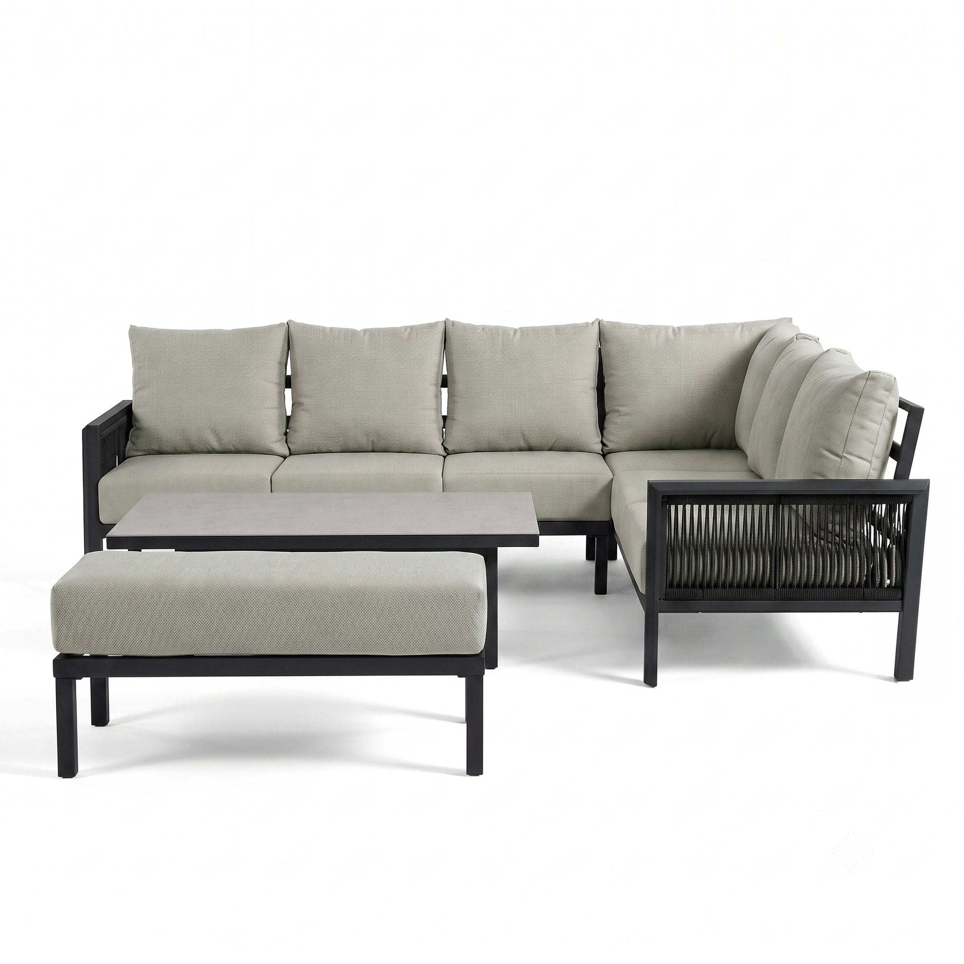 Outdoor furniture set on white background