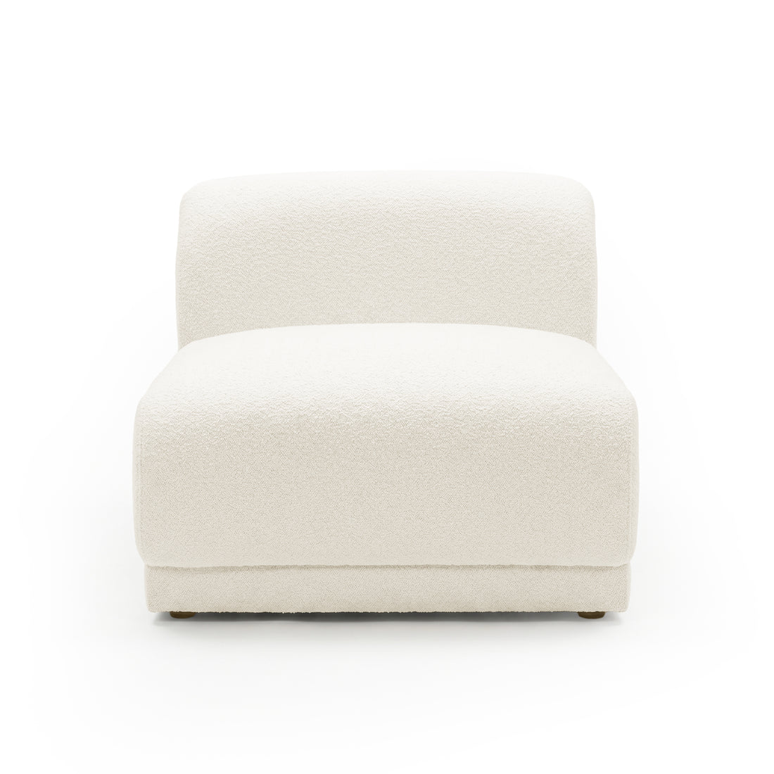 Cream boucle accent chair on white background
