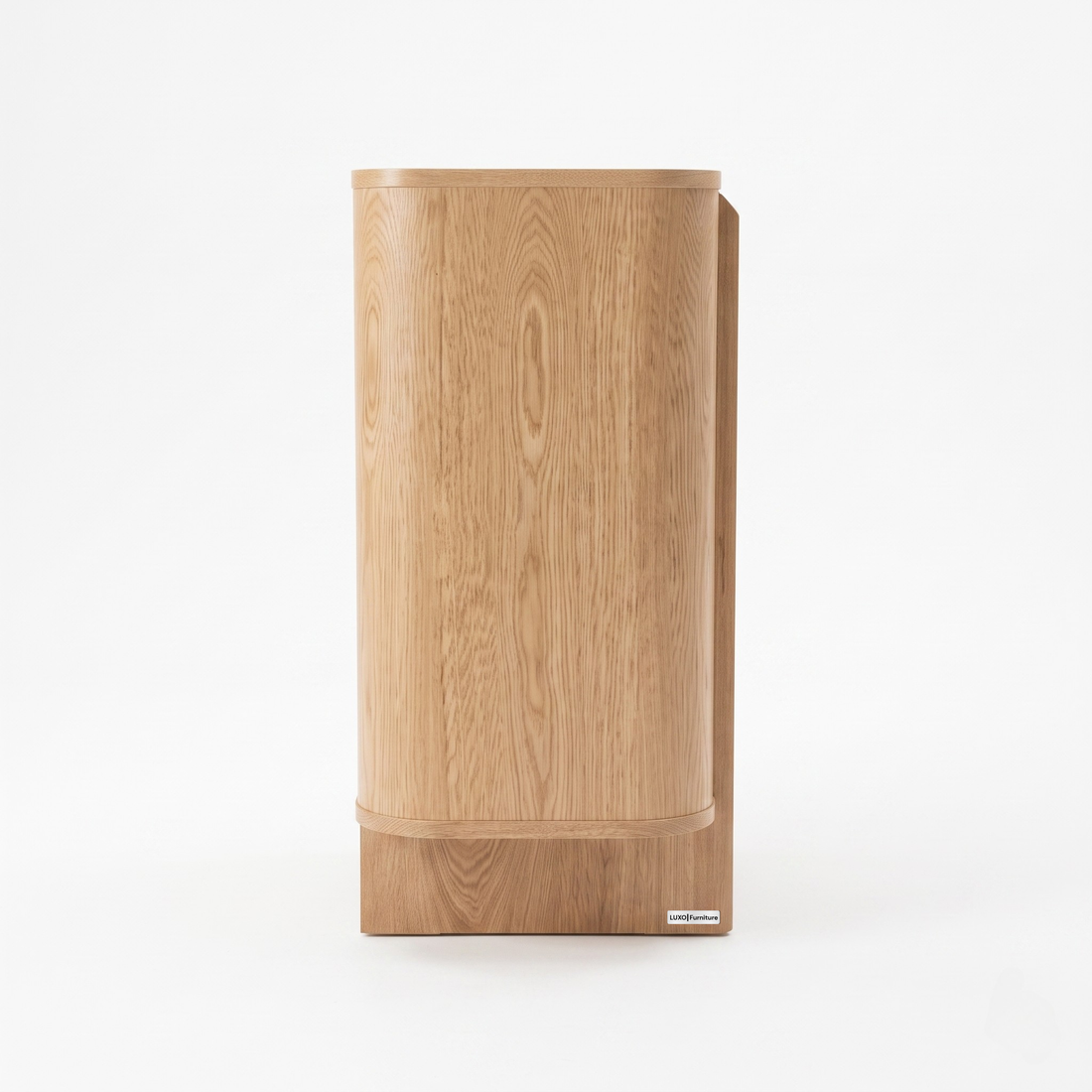 Light wood dresser on white background