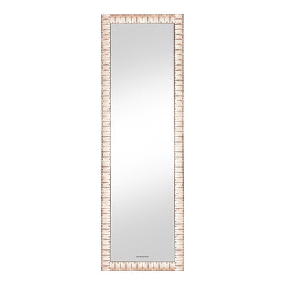 Full-length mirror with shell-like frame on white background
