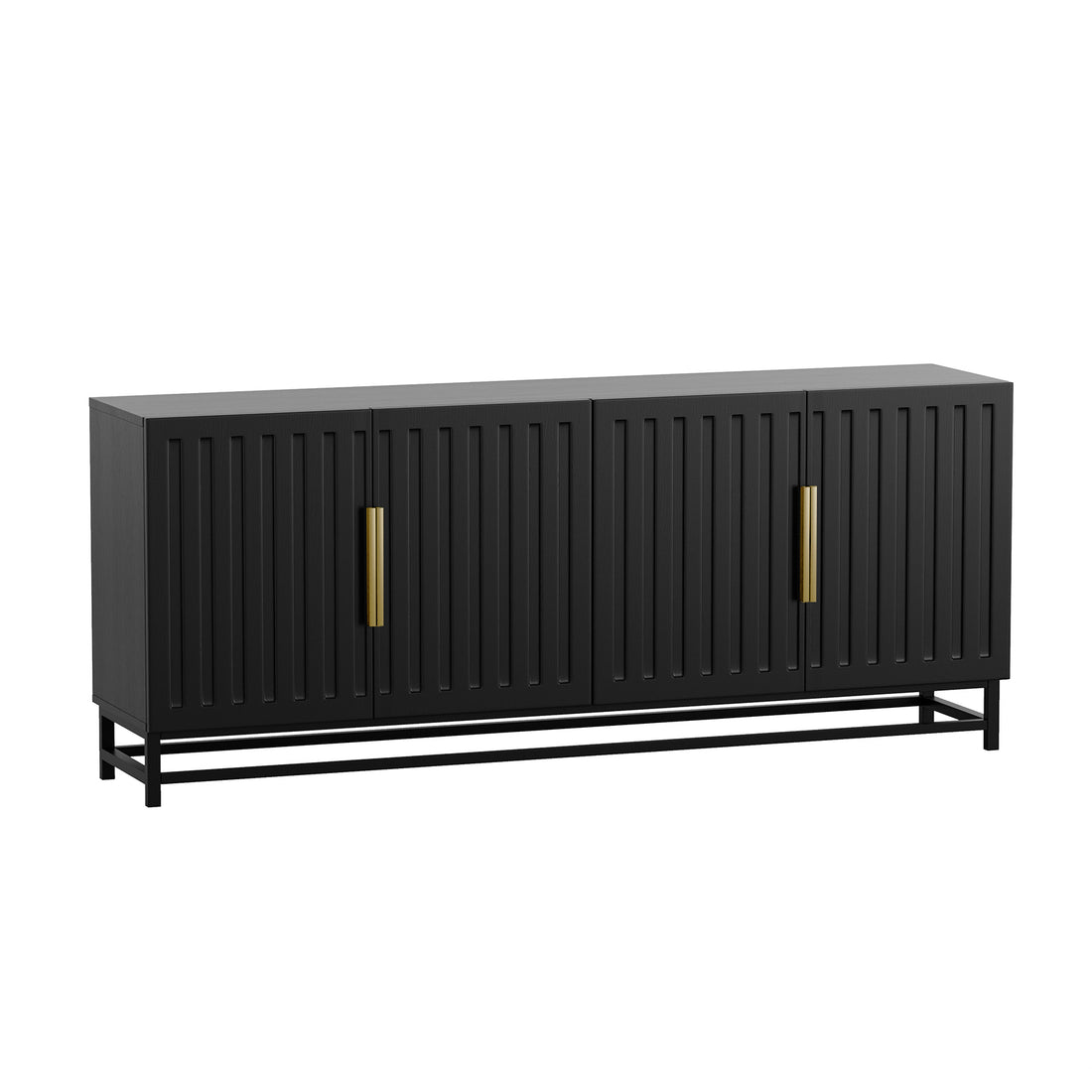 Modern black sideboard on white background