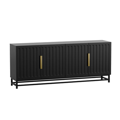 Modern black sideboard on white background