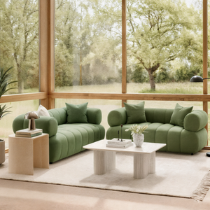 Esben Velvet Fabric Ottoman in Forest Green – Luxo Living