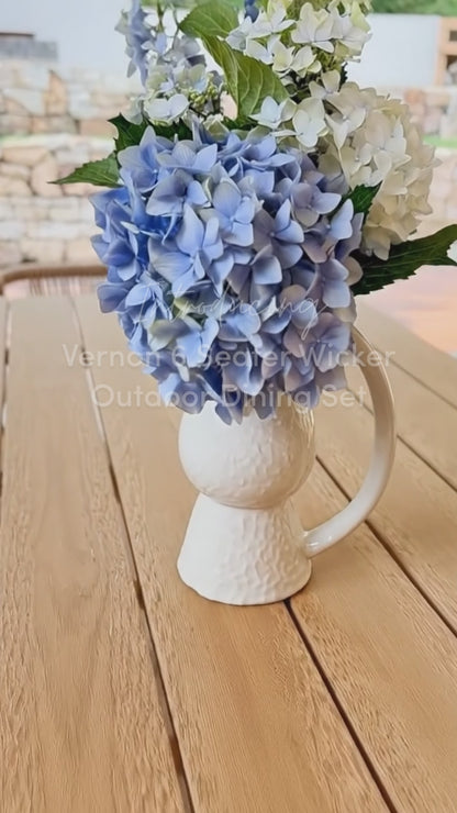 Vernon 6 Seater Wicker Outdoor Dining Set in Natural