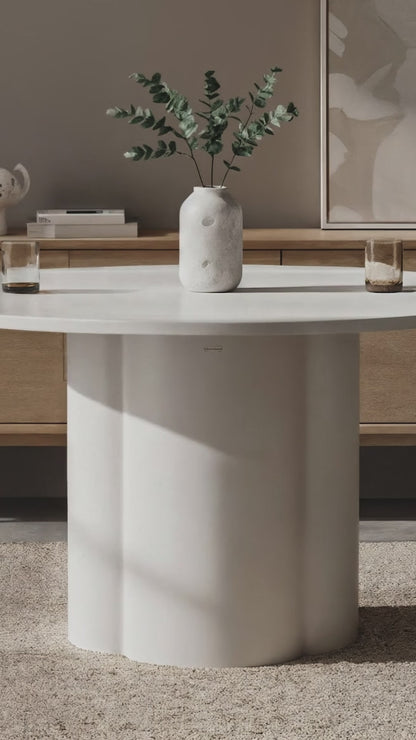 Cece 120cm Round Dining Table in White