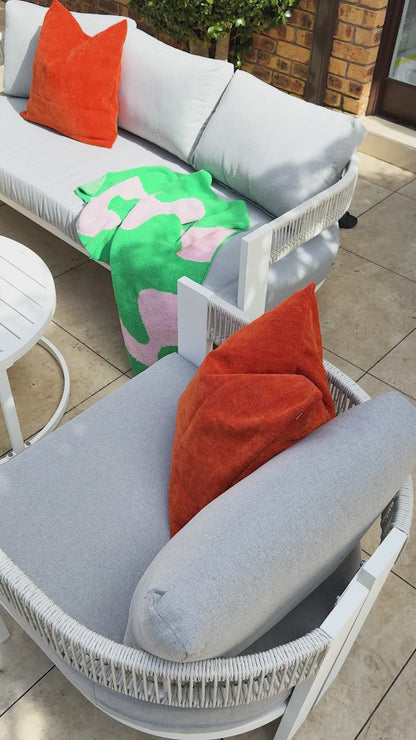 Sorrelle 5-Seater Curved Outdoor Sofa Set in Light Grey